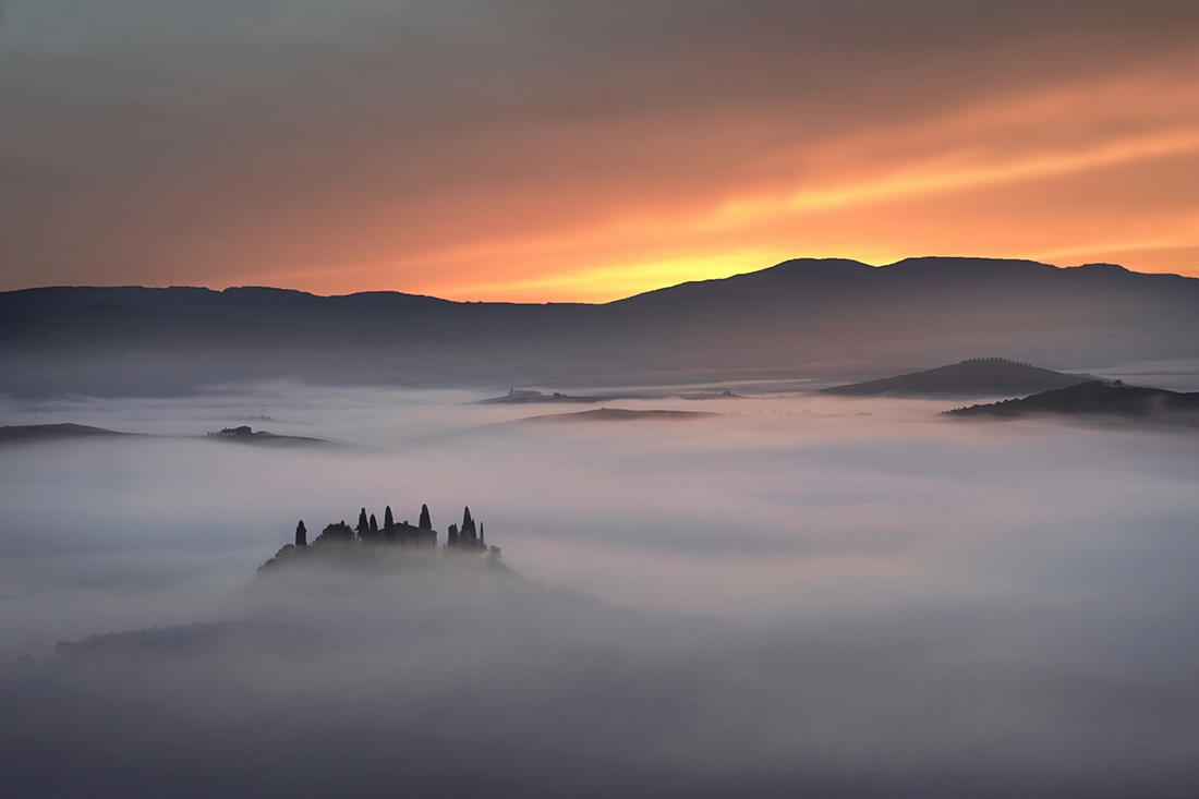 Sea of Fog in the Tuscan hills
