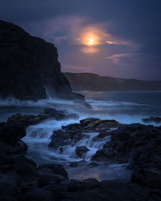 Moonrise over Cape Schanck
